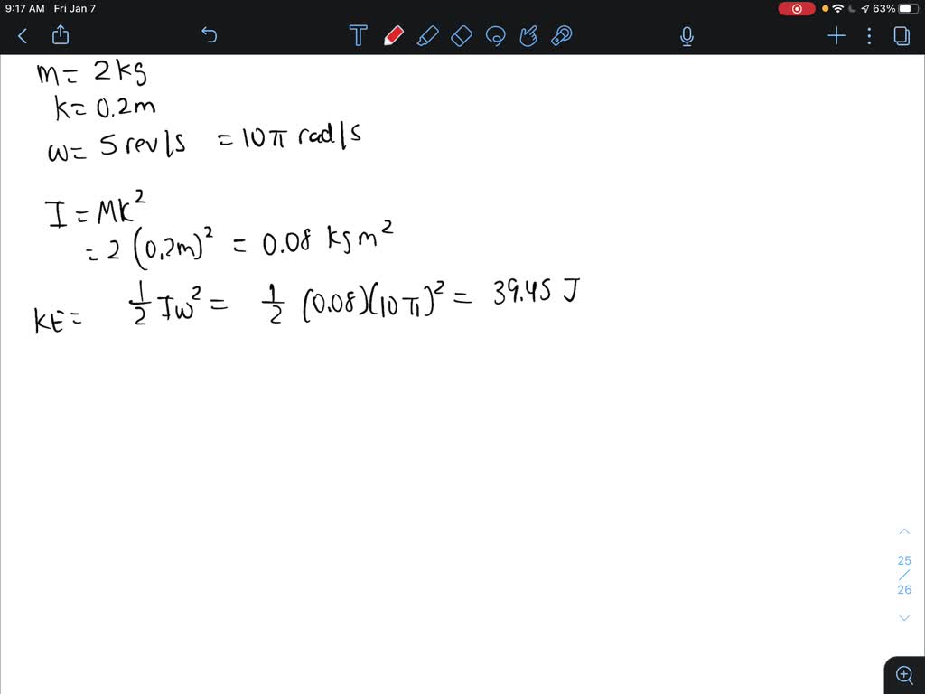 SOLVED 'flywheel of mass 2 kg has radius of Ex 15 A Calculate the