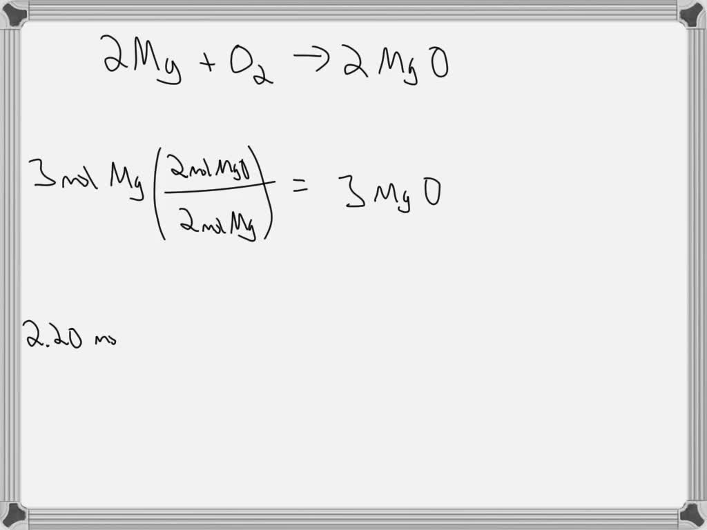 SOLVED: Which element is the excess reagent when 3.00 moles of Mg is ...