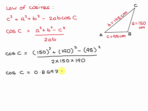18-what-is-the-value-of-each-of-the-angles-of-a-triangle-whose-sides-are-95150-and-190-cm-in-length-hint-consider-using-the-law-of-cosines-given-in-appendix-e-96213