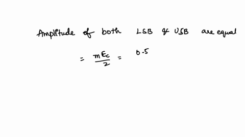 a-sinusoidal-carrier-voltage-of-80-volts-amplitude-and-1mhz-frequency-is-amplitude-modulated-by-a-sinusoidal-voltage-of-frequency-5-khz-producing-50-modulation-calculate-the-amplitude-and-frequency-of