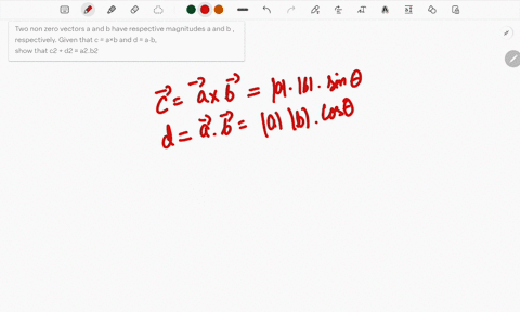 two-non-zero-vectors-a-and-b-have-respective-magnitudes-a-and-b-respectively-given-that-c-ab-and-d-ab-show-that-c2-d2-a2b2-34282