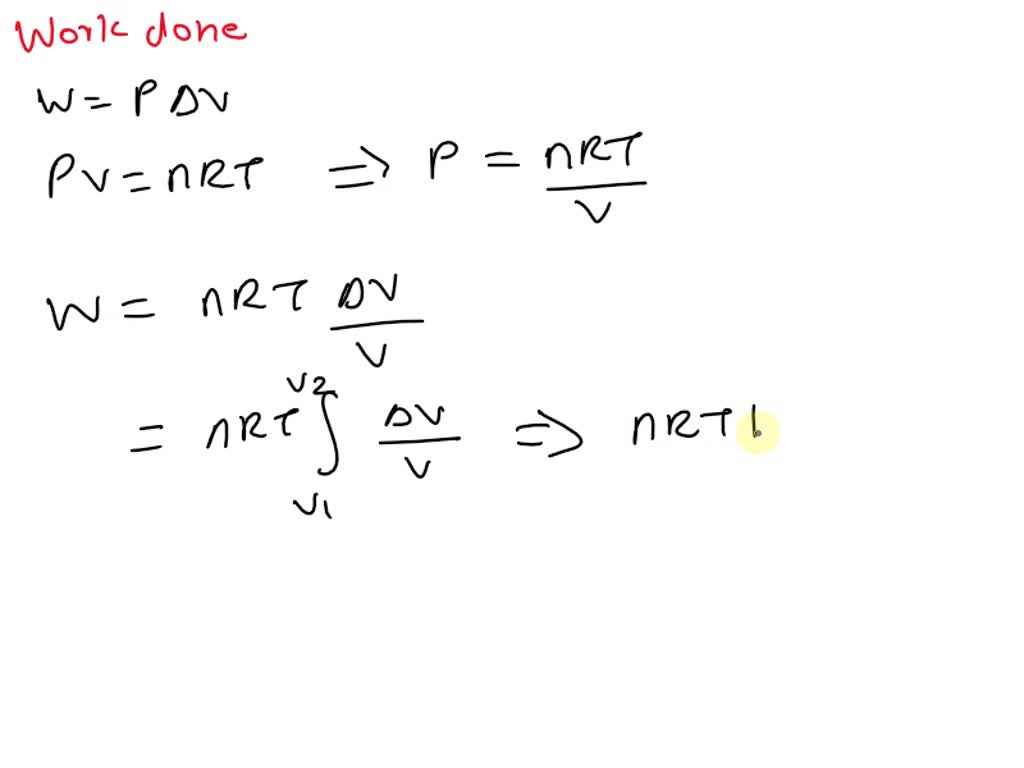 1 Mole Ideal Gas Expands From P1, V1 To The State P2, V2 Isothermally ...