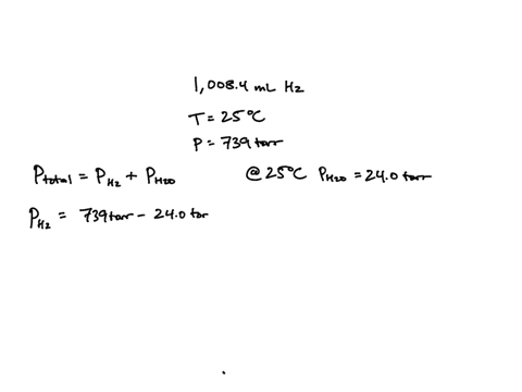 a-10084-ml-sample-of-hydrogen-gas-was-collected-over-water-at-25c-and-pressure-of-739-torr-if-the-pressure-of-water-vapor-is-240-torr-at-250c-what-mass-of-hydrogen-gas-g-was-collected-enter-53984