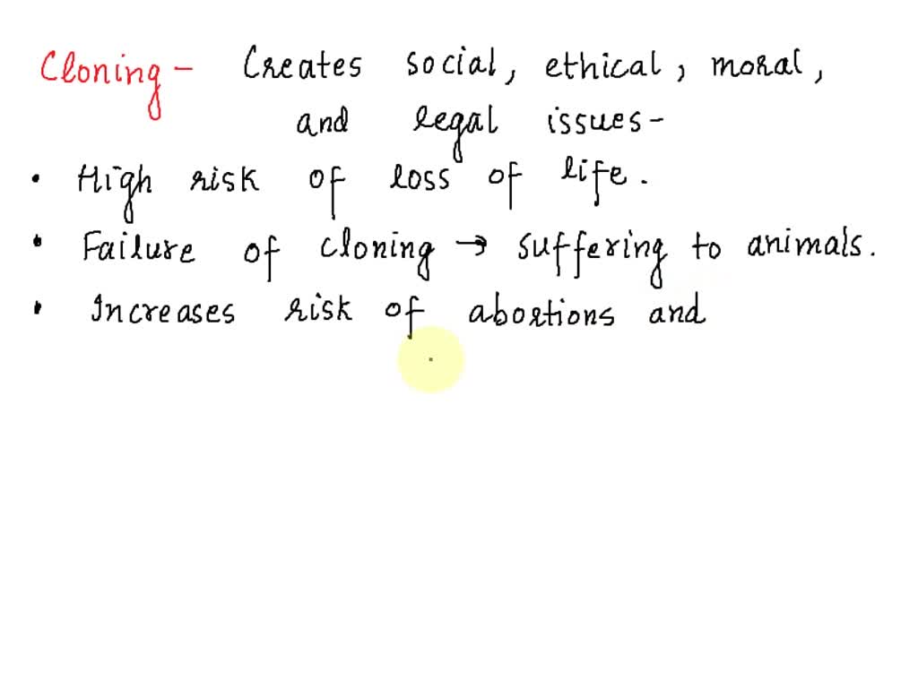 SOLVED Describe how cloning can be a social issue and give rise to