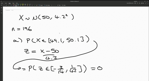 a-population-of-values-has-a-normal-distribution-with-50-and-42-you-intend-to-draw-a-random-sample-of-size-n-196-find-the-probability-that-a-single-randomly-selected-value-is-between-491-and-05212