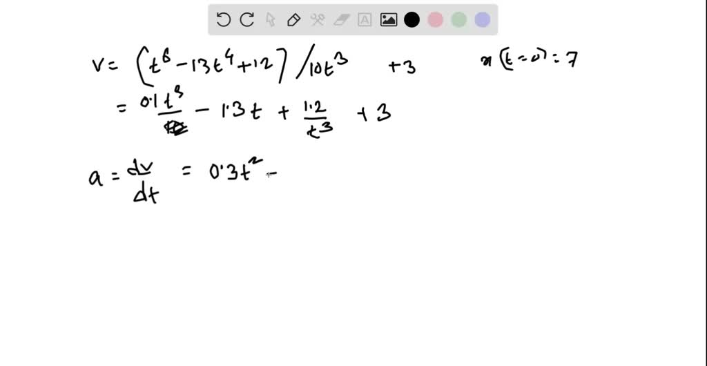 SOLVED: A particle moves along the x-axis for t2 0. The velocity of the ...