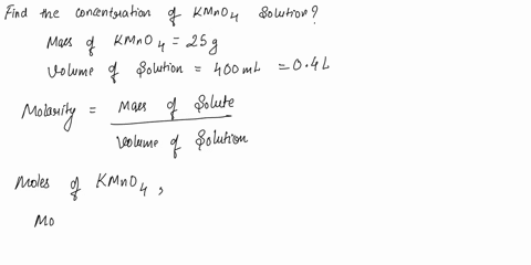 chemist-prepares-solution-of-potassium-permanganate-kmno4-by-measuring-out-25-of-potassium-permanganate-into-400_-ml-volumetric-flask-and-filling-the-flask-to-the-mark-with-water-calculate-t-23305