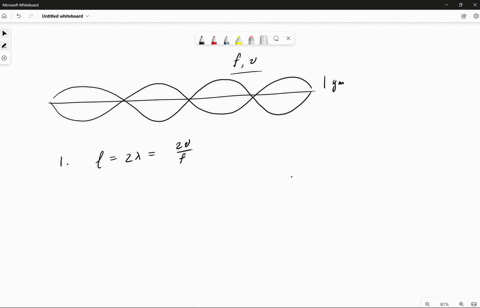 the-oscillation-of-a-tuning-fork-with-frequency-f-sets-up-standing-waves-in-a-string-clamped-at-both-ends-the-wave-speed-for-the-string-is-v-the-standing-wave-has-four-loops-and-an-amplitude-55978