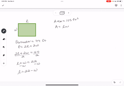 find-the-length-and-width-of-a-rectangle-whose-perimeter-is-44-feet-and-whose-area-is-105-square-feet-the-length-the-longer-side-is-simplify-your-answers_-and-the-width-the-shorter-side-is-s-93466