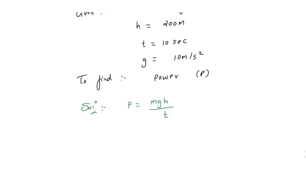 SOLVED: The power of a pump, which can pump 200kg of water to a height ...