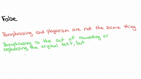 when-paraphrasing-or-making-notes-using-synonyms-will-aid-against-plagiarism-atrue-bfalse