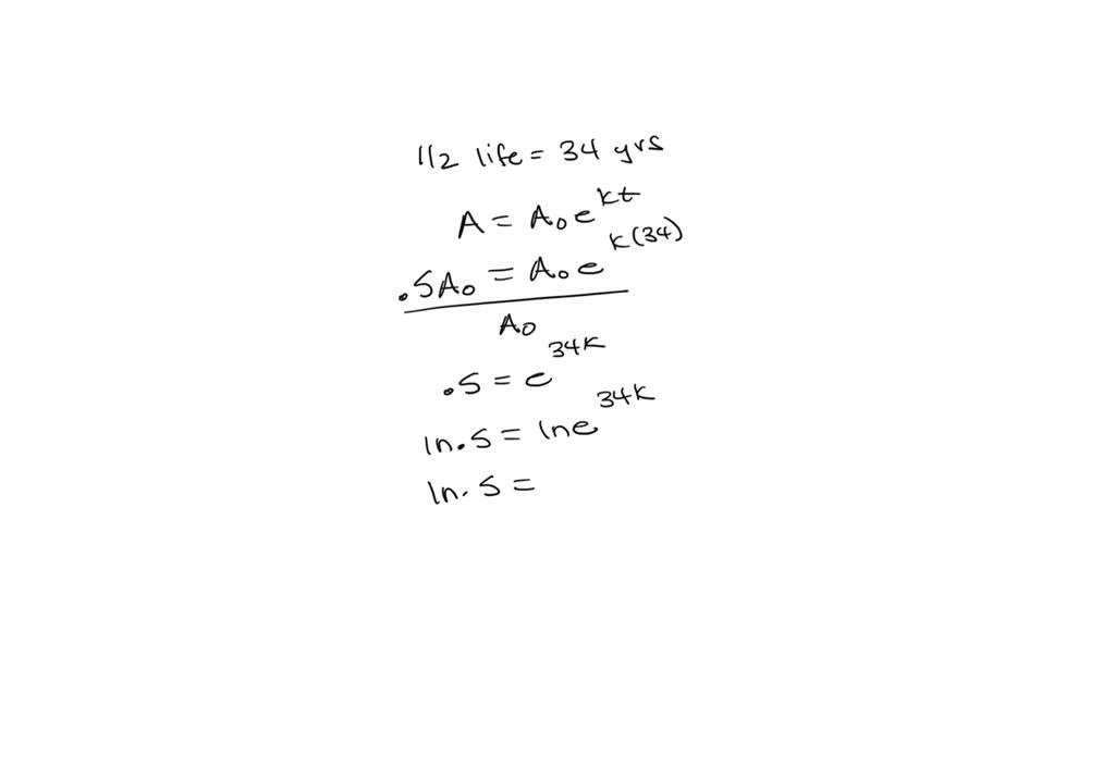 SOLVED To calculate the halflife, plug the value for k into the half