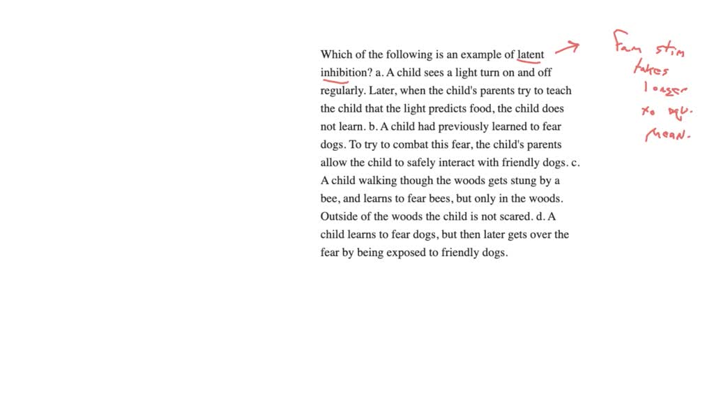 Solved: Question 18 How Does Latent Inhibition Influence Classical 