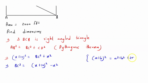 graphing-calculator-is-recommended-a-rectangular-parcel-of-land-has-an-area-of-2000-ft2-a-diagonal-between-opposite-corners-is-measured-to-be-10-ft-longer-than-one-side-of-the-parcel-what-ar-73739