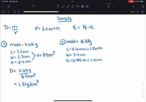 question-1-what-is-the-density-of-a-block-of-unknown-material-with-a-mass-of-1164-g-if-the-dimensions-are-length-22-cm-height-17-cm-width-24-cm-your-answer-question-2-2-points-what-is-the-de-47118