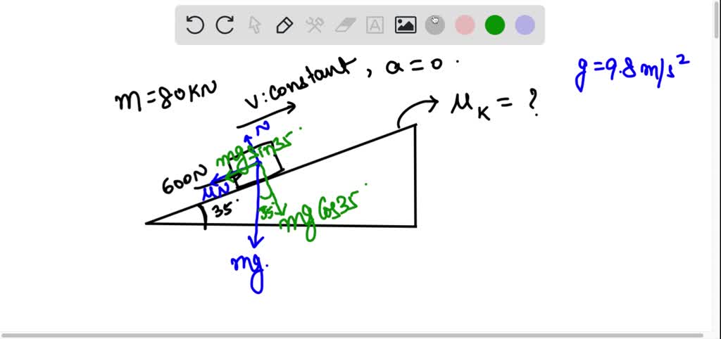 SOLVED: A worker is pushing an 80 kg block up a ramp at a constant ...