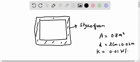 a-styrofoam-box-used-to-keep-drinks-cold-at-a-picnic-has-total-wall-area-of-080-m2-and-wall-thickness-20-cm-it-is-filled-with-ice-water-and-cans-of-soda-at-0-degrees-celsius-the-thermal-cond-53718