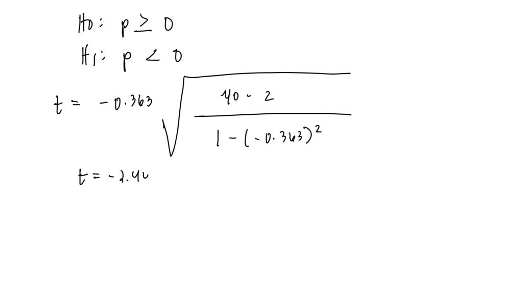 SOLVED For a sample of 40 large U.S. cities, the correlation between the mean number of square