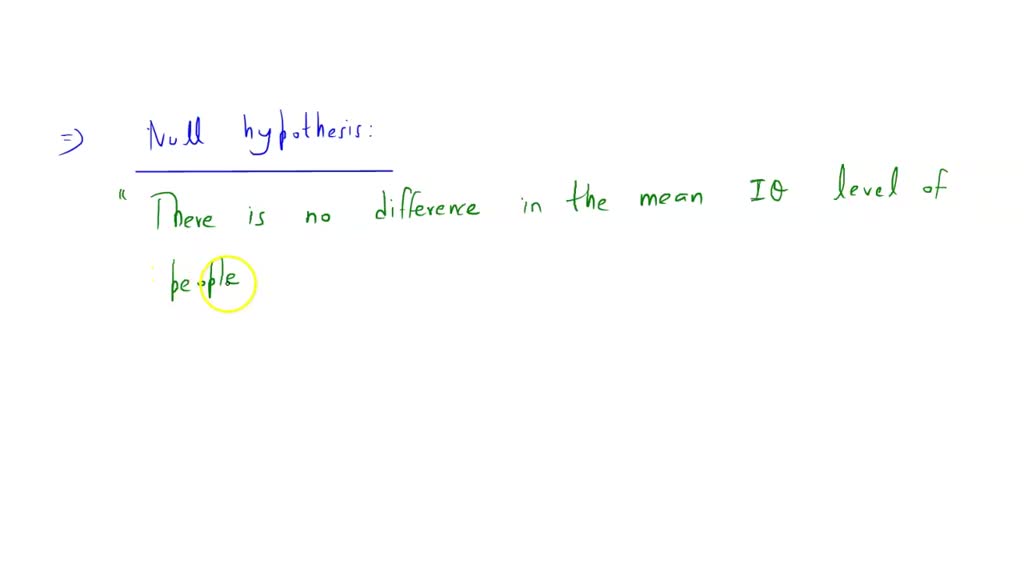 SOLVED IQ levels A study investigated whether there are differences