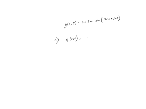 a-transverse-wave-on-a-string-is-described-by-the-following-wave-function-y-0115-sin-10-x-3t-where-x-and-y-are-in-meters-and-t-is-in-seconds-a-determine-the-transverse-speed-at-t-0120-s-for-an-element