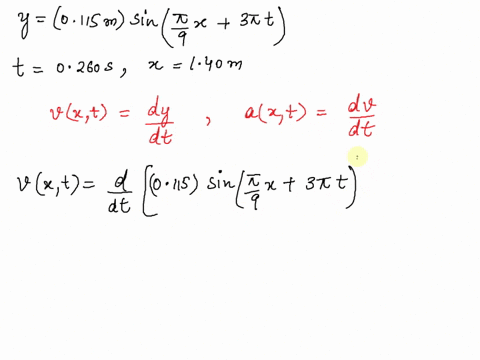 a-transverse-wave-on-a-string-is-described-by-the-following-wave-function-y0115msin-lx93-lty0115msinl-x93l-t-determine-the-transverse-speed-and-acceleration-of-an-element-of-the-string-at-t-50351