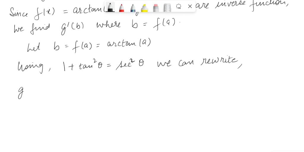 SOLVED: Use the inverse function theorem to calculate the derivative of ...