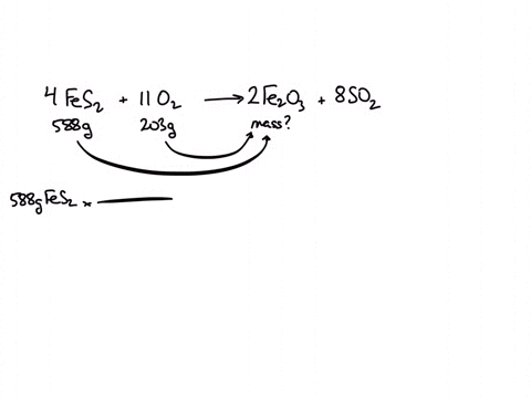 Fes2 Plus O2 the equivalent weight of fes2 in the following reaction is fes2 o2 fe3 ...
