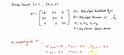 3-components-of-the-stress-tensor-at-point-with-respect-t0-the-xy2-coordinate-system-are-given-as-18-24-24-32-20-a-find-the-principal-invariants-of-_-mpa-b-find-the-principal-stresses-and-th-20789