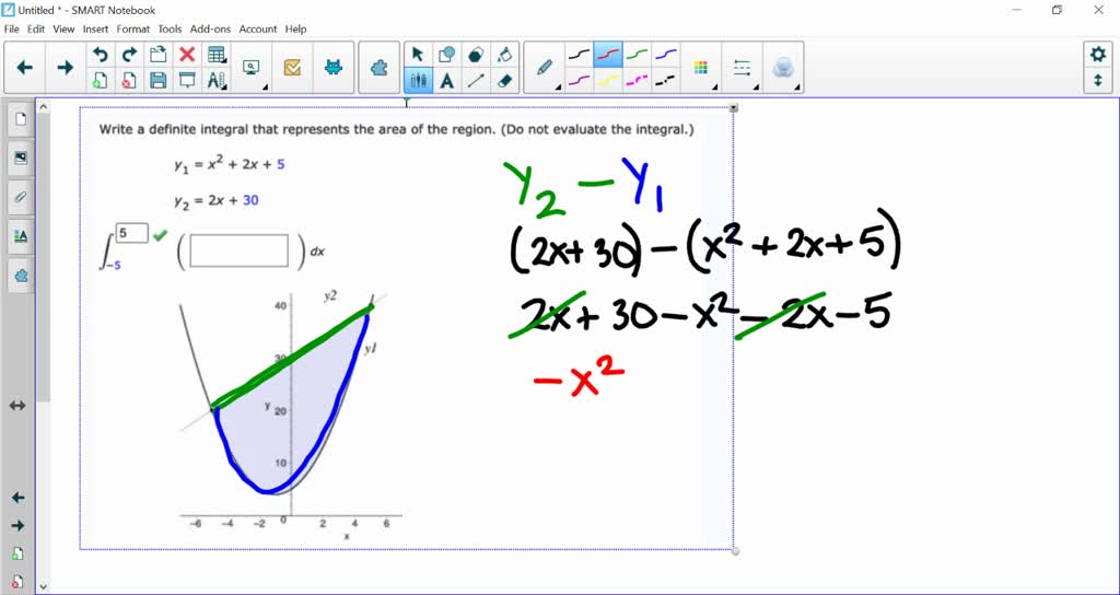 SOLVED: Write a definite integral that represents the area of the ...