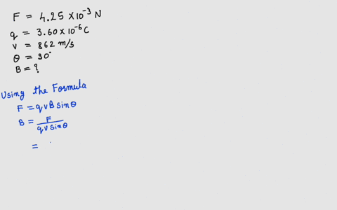 object-1-with-charge-q1-360-c-and-speed-v1-862-ms-travels-at-right-angles-to-a-uniform-magnetic-field-the-magnetic-force-it-experiences-is-425x10-3-n-object-2-with-charge-q2-530-c-and-speed-89514