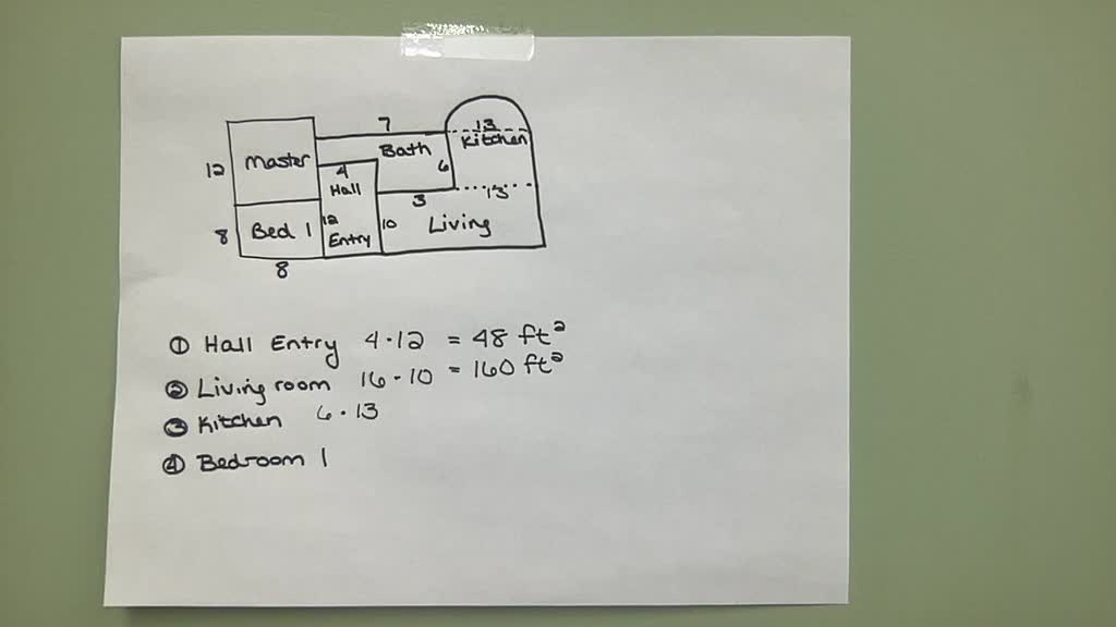 SOLVED: Directions: The figure below is a floor plan of a house. Find ...