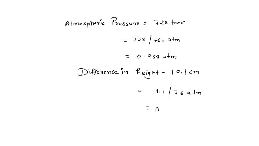 SOLVED An openend mercury manometer is used to measure the pressure of a confined sample of
