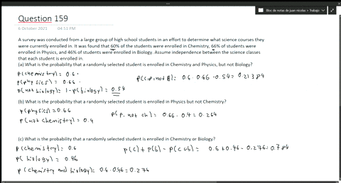 a-survey-was-conducted-from-a-large-group-of-high-school-students-in-an-effort-to-determine-what-science-courses-they-were-currently-enrolled-in-it-was-found-that-60-of-the-students-were-enrolled-in-c