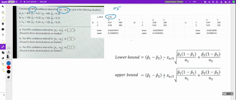 construct-a-95-confidence-interval-for-p1-pz-in-each-of-the-following-situations-n-400-p1-067nz-400-pz-0-58-n-180-p-028-n2-250-pz-022-c0-100-p-044n2-120-pz-0-59-the-95-confidence-interval-fo-07838