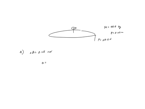 a-uniform-disk-with-mass-449-kgkg-and-radius-0230-mm-is-pivoted-at-its-center-about-a-horizontal-frictionless-axle-that-is-stationary-the-disk-is-initially-at-rest-and-then-a-constant-force-04962