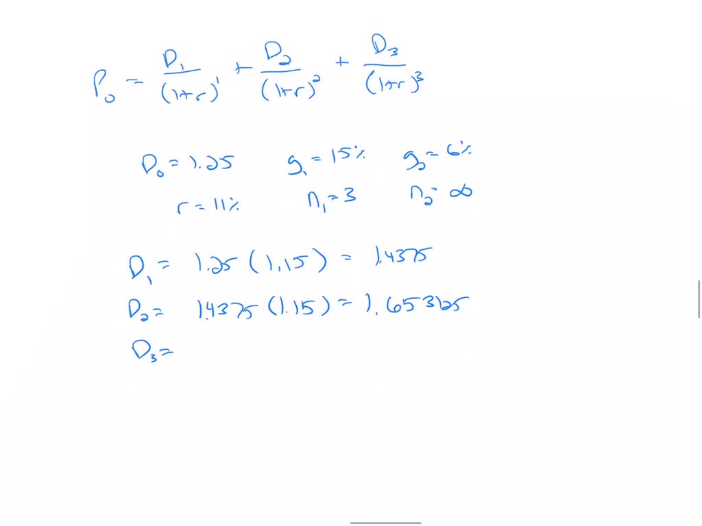 Huang Company's last dividend was 1.25. The dividend growth rate is