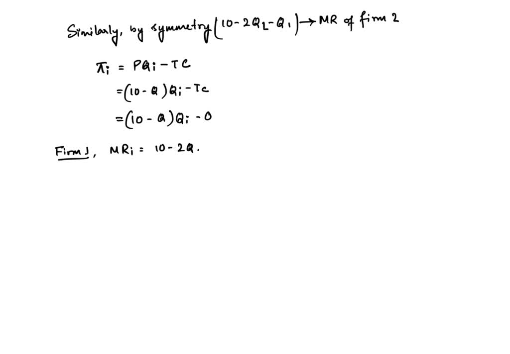 SOLVED Suppose the inverse demand function for two Cournot duopolists