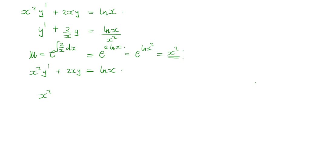 solved-solve-the-initial-value-problem-x2y-2xy-ln-x-y-1-4