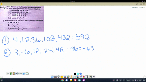 directions-find-the-sum-of-the-following-geometric-sequences-a-for-each-given-geometric-find-the-sum-of-the-first-1-5-terms-of-4-12-36-108-2-6-terms-of-3-612-24-3-6-terms-of-33-33-4-7-terms-14993