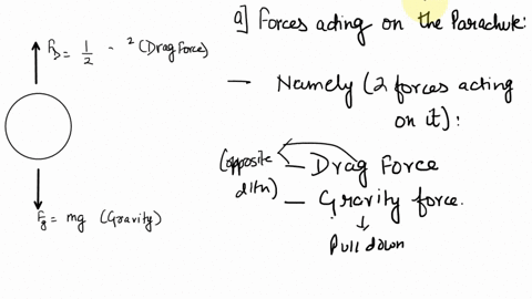 parachutist-with-mass-m-80-kg-is-undergoing-free-fall-as-shown-the-figure_-the-drag-force-applied-on-him-is-f-kv-where-is-the-velocity-measured-relative-t0-lhe-air_-the-constant-k027-nsm-is-11017