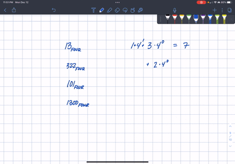 convert-each-base-four-number-to-a-base-ten-number-13four-101four-1300four-322four-21648