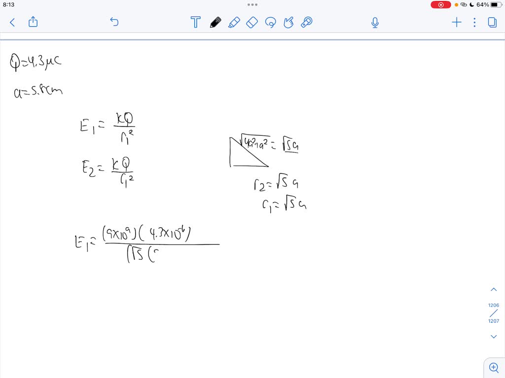 SOLVED: Texts: 1a. Determine the magnitude of the electric field at A ...
