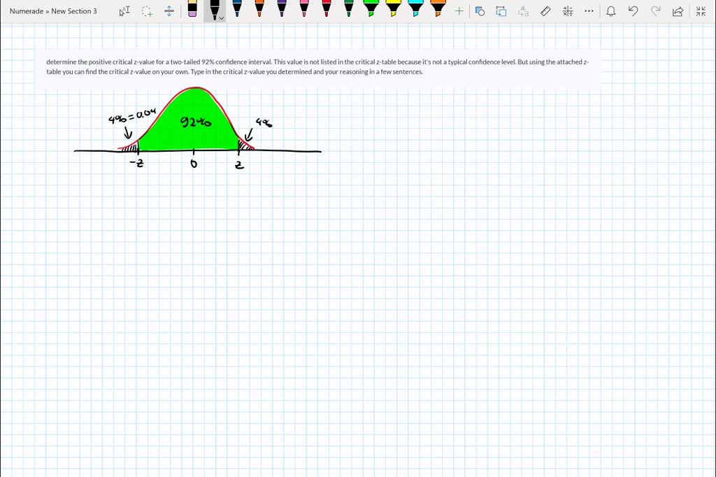 Solved determine the positive critical z value for a two tailed 92 