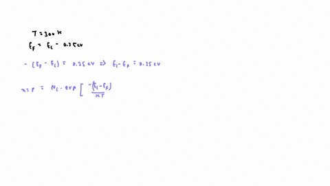 2-calculate-the-thermal-equilibrium-electron-concentration-and-hole-concentration-in-si-at-t-300k-assume-that-fermi-energy-is-025-ev-below-the-conduction-band-the-value-of-nc-for-si-at-t-300-93593