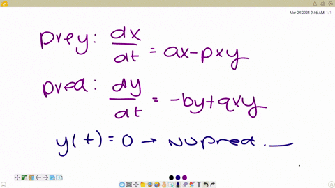 the-following-is-a-prey-xt-predator-yt-system-of-equations-prey-equation-dxdtaxpxy-predator-equation-dydtbyqxy-where-t-is-time-and-abpq-are-constants-state-whether-the-following-statement-is-true-or-f