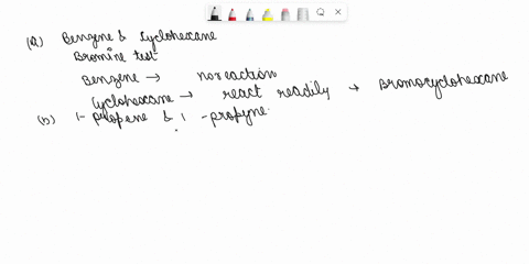 give-the-reagent-and-the-reaction-conditions-that-would-distinguish-between-the-following-compounds-write-the-chemical-reactions-a-benzene-and-cyclohexane-b-1-propene-and-1-propyne-c-ethyl-b-54373