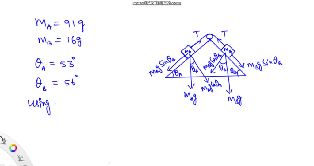 SOLVED: The Masses MA =7 Kg And MB-15 Kg Can Slide On Smooth ...