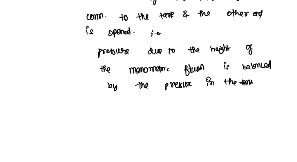 SOLVED A manometer is used to measure the pressure in a tank. The