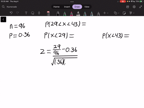 use-the-normal-approximation-to-find-the-indicated-probability-the-sample-size-is-n-the-population-proportion-of-successes-is-p-and-x-is-the-number-of-successes-in-the-sample-n-96-036-p29-x-35303