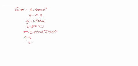 find-the-temperature-of-the-body-whose-body-of-surface-area-400-cm2-and-absorption-coefficient-05-radiates-energy-15-kcal-in-2-minutes-when-the-temperature-of-the-body-is-kept-constantfind-the-tempera